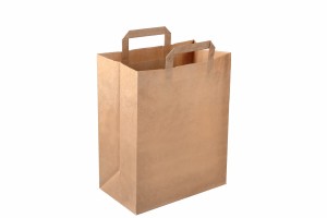 Torebka pap. szara /uchwyt płaski/ 320x220x250 70 a'250szt