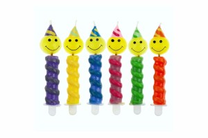 Świeczki "Uśmiechy w czapeczkach", 6szt