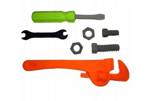 Zestaw narzędzi 7a' (klucz płaski, klucz żabka, śrubokręt, śrubki, nakrętki)